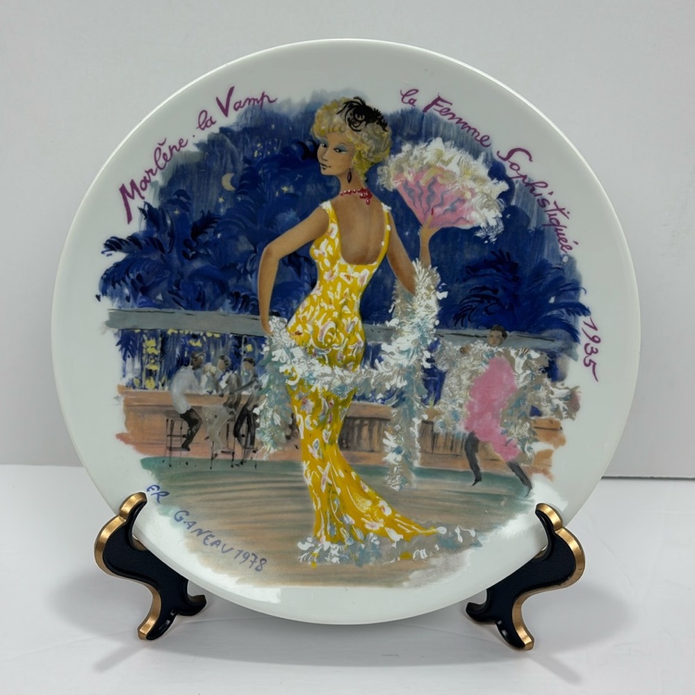 D’Arceau Limoges Collector’s Plate Marlene la Vamp la Femme Sophistiquee 1935